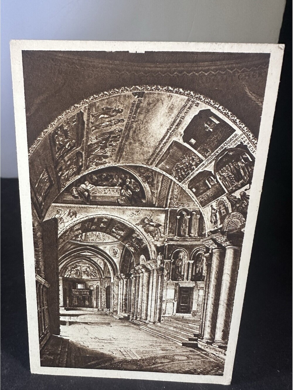 1929 Venice Italy St Mark’s Basilica Postcard 75c Stamp Venezia Ferrovia